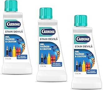 Carbona Stain s® #3 – Ink, Marker & Crayon | Professional Strength Laundry Stain Remover | Multi-Fabric Cleaner | Safe On Skin & Washable Fabrics | 1.7 Fl Oz, 3 Pack