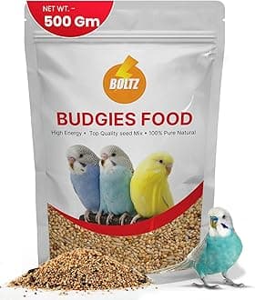 Boltz Bird Food for Budgies - 500gm | Natural & Healthy Premium Mix Seeds, | Daily Bird Budgies Food Seeds| All Life Stages - Mix Seed (500 GM)