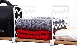 CY craft 8 PCS Shelf Divider,Thickened Wood Shelf Dividers,White Plastic Closet Shelf Separators Clothing Organizer Perfect for Bedroom Shelving Organization and Kitchen Cabinet Shelf Storage